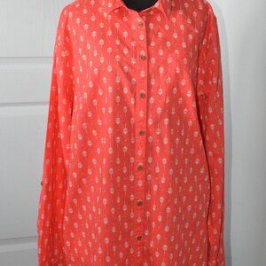 Duluth Trading Co. Women's Long Sleeve Button Down Shirt size XXL with 3 pockets